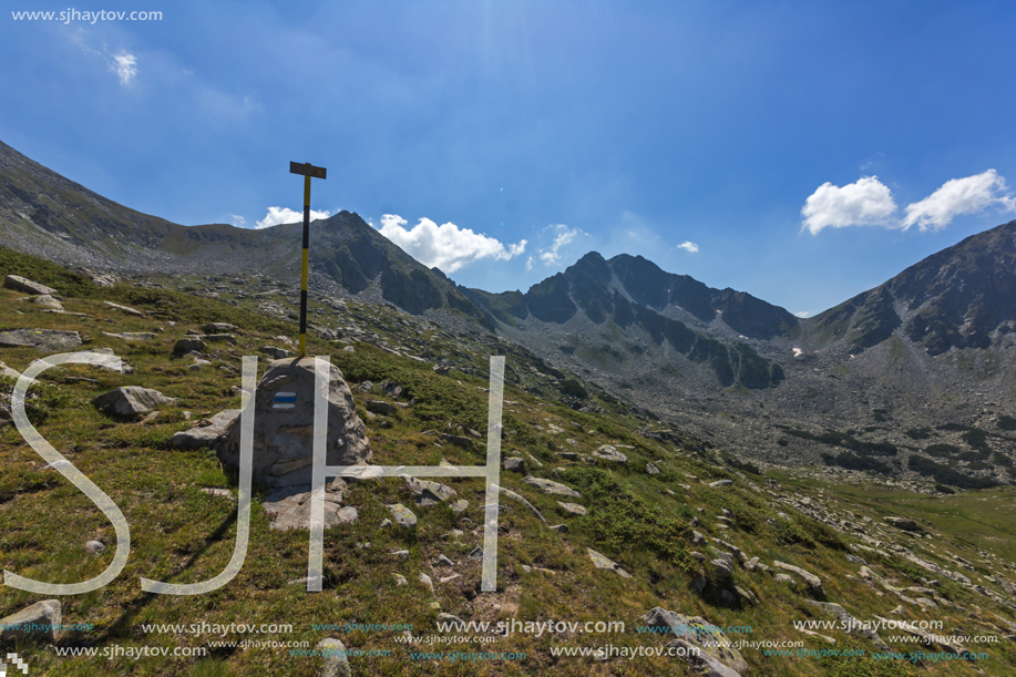 Landscape of Begovitsa River Valley and Yalovarnika peak, Pirin Mountain, Bulgaria