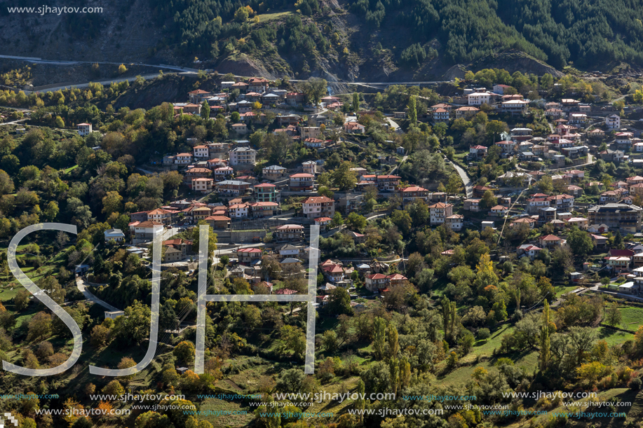 METSOVO, EPIRUS, GREECE - OCTOBER 19, 2013: Autumn view of village of Anilio near city of Ioannina, Epirus Region, Greece