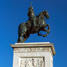 MADRID, SPAIN - JANUARY 22, 2018:  Beautiful view of Monument to Felipe IV Madrid, Spain