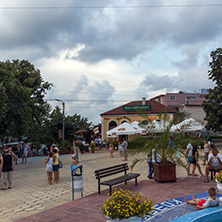 OBZOR, BULGARIA - JULY 29, 2014: Street in the center of resort of Obzor, Burgas region, Bulgaria