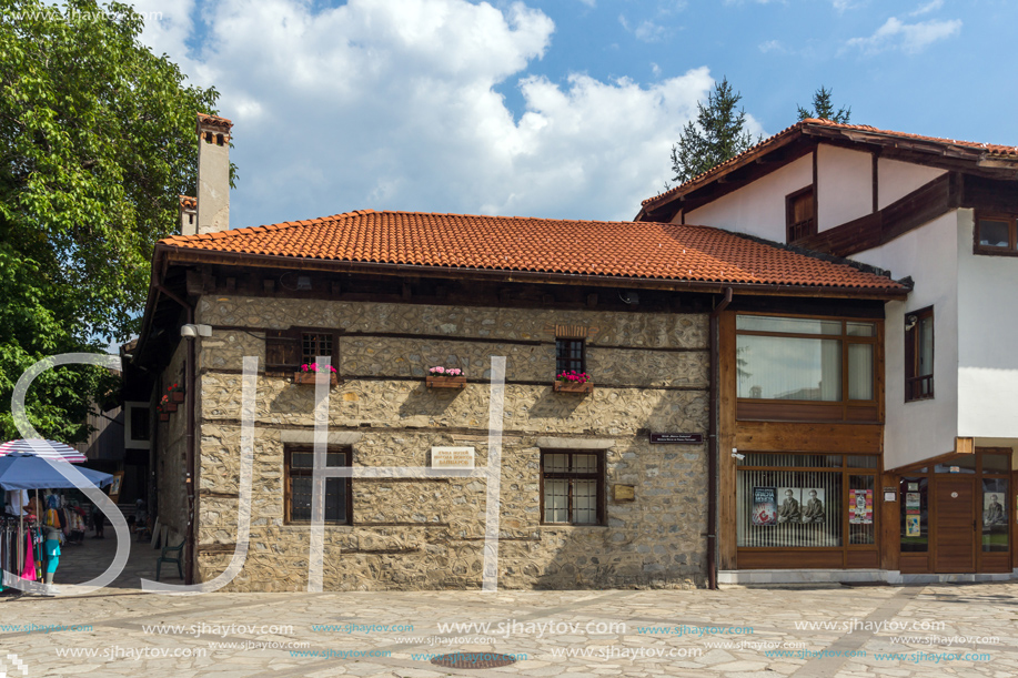 BANSKO, BULGARIA - AUGUST 13, 2013: Authentic nineteenth century houses in town of Bansko, Blagoevgrad Region, Bulgaria