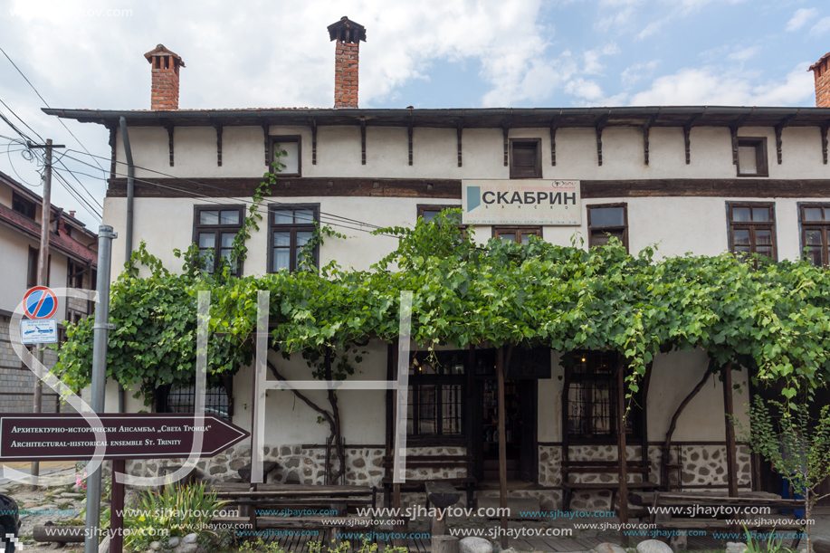 BANSKO, BULGARIA - AUGUST 13, 2013: Authentic nineteenth century houses in town of Bansko, Blagoevgrad Region, Bulgaria