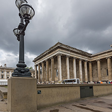 LONDON, ENGLAND - JUNE 16 2016: Outside view of British Museum, City of London, England, Great Britain