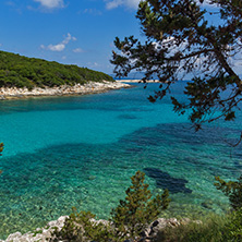 Amazing view of Emblisi Fiskardo Beach, Kefalonia, Ionian islands, Greece