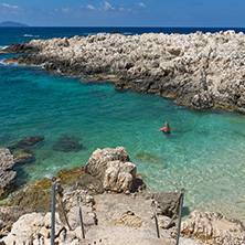 Panorama of Alaties Beach, Kefalonia, Ionian islands, Greece