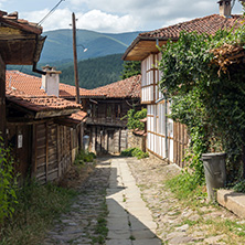 KOTEL, BULGARIA - AUGUST 1, 2014: Houses of the nineteenth century in historical town of Kotel, Sliven Region, Bulgaria