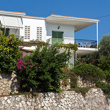 VASILIKI, LEFKADA, GREECE JULY 16, 2014: House with typical architecture, Lefkada, Ionian Islands, Greece