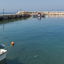 THASSOS, GREECE - APRIL 5, 2016: Port of Skala Sotiros, Thassos island, East Macedonia and Thrace, Greece