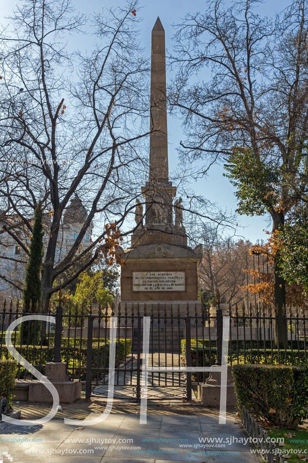 MADRID, SPAIN - JANUARY 22, 2018: Monument to Fallen Heroes in City of Madrid, Spain