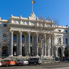 MADRID, SPAIN - JANUARY 22, 2018: Building of Stock Exchange in City of Madrid, Spain
