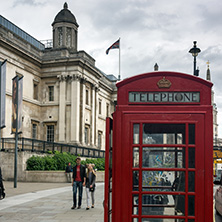 LONDON, ENGLAND - JUNE 16 2016: The National Gallery on Trafalgar Square, London, England, United Kingdom