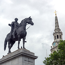 LONDON, ENGLAND - JUNE 16 2016: Trafalgar Square, City of London, England, Great Britain