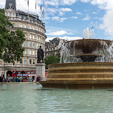 LONDON, ENGLAND - JUNE 16 2016: Trafalgar Square, City of London, England, Great Britain