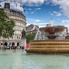 LONDON, ENGLAND - JUNE 16 2016: Trafalgar Square, City of London, England, Great Britain