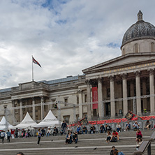 LONDON, ENGLAND - JUNE 16 2016: Trafalgar Square, City of London, England, Great Britain