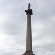 LONDON, ENGLAND - JUNE 16 2016: Nelson"s Column at Trafalgar Square, City of London, England, Great Britain