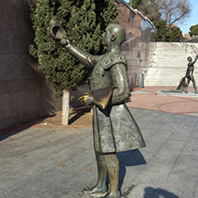 MADRID, SPAIN - JANUARY 24, 2018:  Sculpture in front of Las Ventas Bullring (Plaza de Toros de Las Ventas) in City of Madrid, Spain