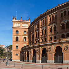 MADRID, SPAIN - JANUARY 24, 2018:  Las Ventas Bullring (Plaza de Toros de Las Ventas) in City of Madrid, Spain