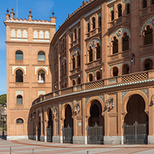 MADRID, SPAIN - JANUARY 24, 2018:  Las Ventas Bullring (Plaza de Toros de Las Ventas) in City of Madrid, Spain