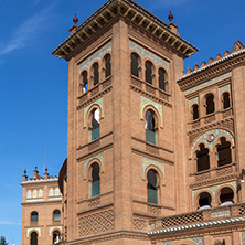 MADRID, SPAIN - JANUARY 24, 2018:  Las Ventas Bullring (Plaza de Toros de Las Ventas) in City of Madrid, Spain