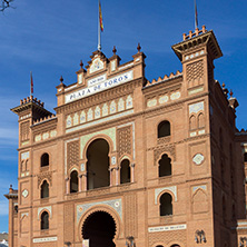 MADRID, SPAIN - JANUARY 24, 2018:  Las Ventas Bullring (Plaza de Toros de Las Ventas) in City of Madrid, Spain