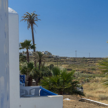 MYKONOS, GREECE - MAY 2, 2013: Typical white houses in Mykonos, Cyclades Islands, Greece
