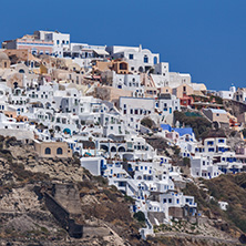SANTORINI, GREECE - MAY 4, 2013: Panoramic view of Santorini island, Thira, Cyclades, Greece