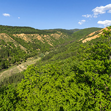 Landscape near rock formation Stob pyramids, Rila Mountain, Kyustendil region, Bulgaria