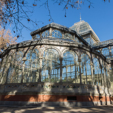 MADRID, SPAIN - JANUARY 22, 2018: Crystal Palace in The Retiro Park  in City of Madrid, Spain