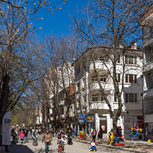 SANDANSKI, BULGARIA - APRIL 4, 2018: The Center and Pedestrian street in town of Sandanski, Bulgaria
