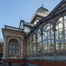 MADRID, SPAIN - JANUARY 22, 2018: Crystal Palace in The Retiro Park  in City of Madrid, Spain