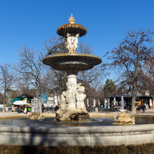 MADRID, SPAIN - JANUARY 22, 2018: Artichoke Fountain in The Retiro Park in City of Madrid, Spain