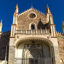 MADRID, SPAIN - JANUARY 22, 2018:  Amazing view of San Jeronimo el Rea church in City of Madrid, Spain