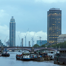 LONDON, ENGLAND - JUNE 16 2016: Amazing night Cityscape of city of London, England, United Kingdom