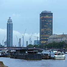 LONDON, ENGLAND - JUNE 16 2016: Amazing night Cityscape of city of London, England, United Kingdom