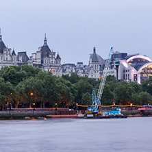 LONDON, ENGLAND - JUNE 16 2016: Amazing night Cityscape of city of London, England, United Kingdom