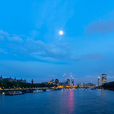 LONDON, ENGLAND - JUNE 16 2016: Amazing night Cityscape of city of London, England, United Kingdom