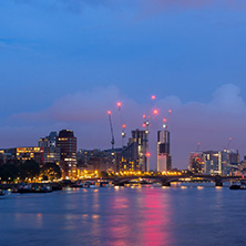 LONDON, ENGLAND - JUNE 16 2016: Amazing night Cityscape of city of London, England, United Kingdom