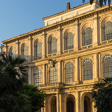 ROME, ITALY - JUNE 24, 2017: Yellow Sunset at Sunset Palazzo Barberini - National Gallery of Ancient Art in Rome, Italy