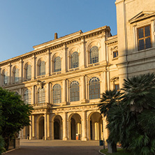 ROME, ITALY - JUNE 24, 2017: Yellow Sunset at Sunset Palazzo Barberini - National Gallery of Ancient Art in Rome, Italy