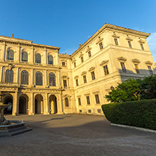 ROME, ITALY - JUNE 24, 2017: Yellow Sunset at Sunset Palazzo Barberini - National Gallery of Ancient Art in Rome, Italy