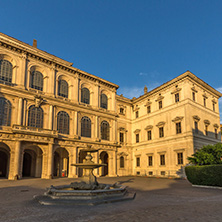 ROME, ITALY - JUNE 24, 2017: Yellow Sunset at Sunset Palazzo Barberini - National Gallery of Ancient Art in Rome, Italy