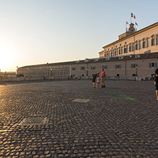 ROME, ITALY - JUNE 24, 2017: Sunset view of Piazza del Quirinale in Rome, Italy