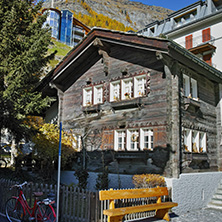 ZERMATT, SWITZERLAND - OCTOBER 27, 2015:  Typical Street in Zermatt Resort, Canton of Valais, Switzerland