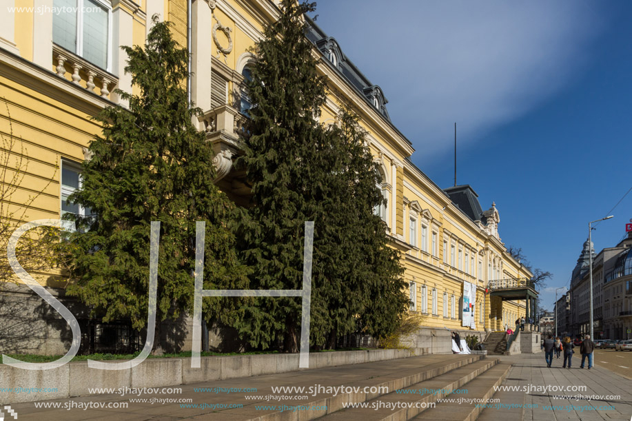SOFIA, BULGARIA - MARCH 17, 2018:  Building of National Art Gallery (Royal Palace), Sofia, Bulgaria