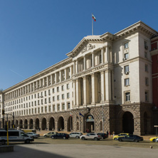 SOFIA, BULGARIA - MARCH 17, 2018:  Buildings of Council of Ministers in city of Sofia, Bulgaria