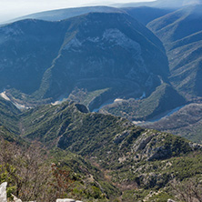 Landscape of Nestos River Gorge near town of Xanthi, East Macedonia and Thrace, Greece