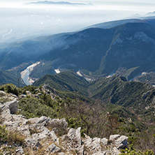 Landscape of Nestos River Gorge near town of Xanthi, East Macedonia and Thrace, Greece