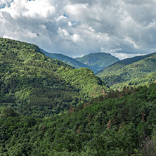 Amazing landscape of Green Hills near town Asenovgrad in Rhodope Mountains, Plovdiv region, Bulgaria