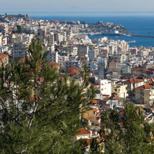 KAVALA, GREECE - DECEMBER 27, 2015: Panoramic view to city of Kavala, East Macedonia and Thrace, Greece